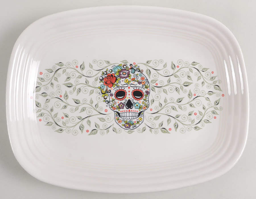 Fiesta Skull and Vine Sugar 11" Rectangular Serving Platter by Homer Laughlin -1
