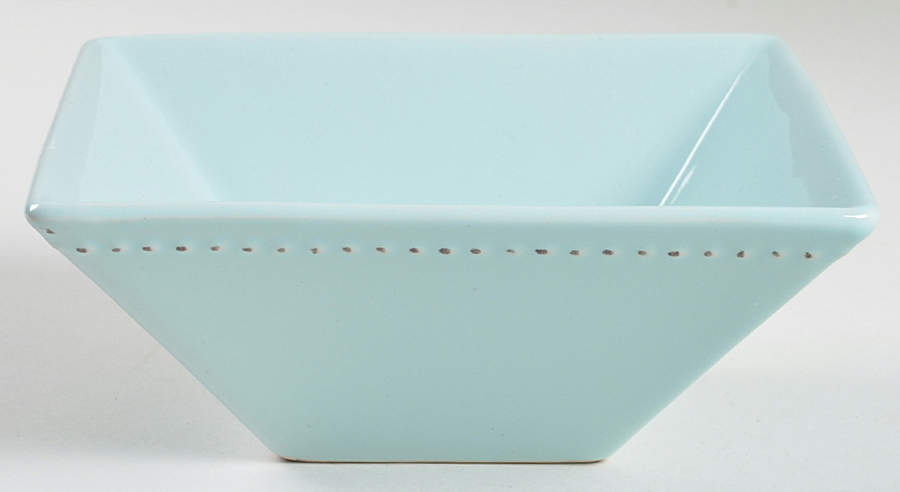 Beaded Square Aqua Square Soup/Cereal Bowl by Home Essentials-1