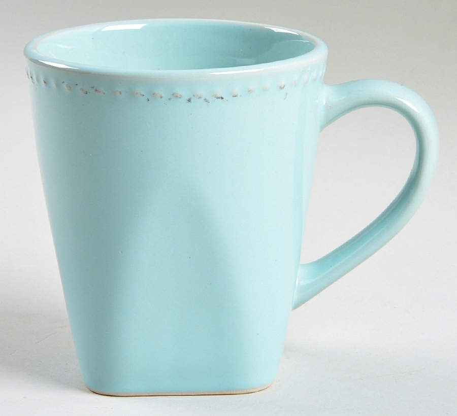 Beaded Square Aqua Mug by Home Essentials-1