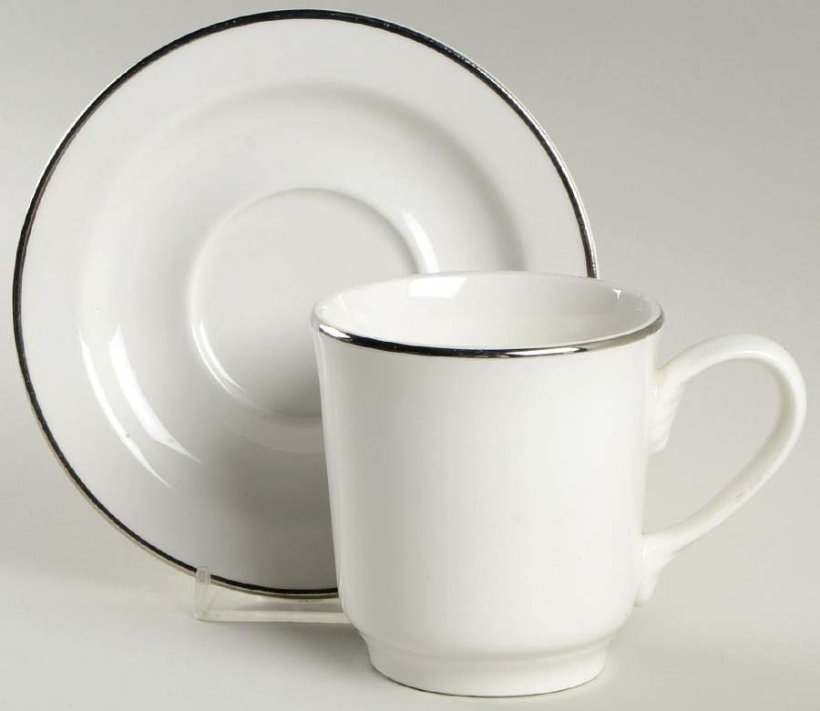 Moonlight Footed Cup & Saucer Set by Homer Laughlin -1