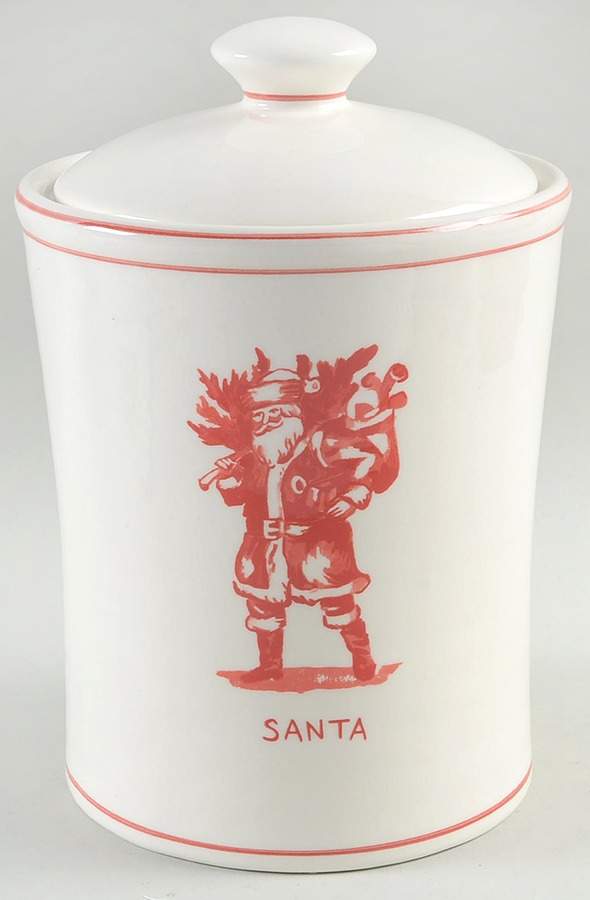 Vintage Christmas Large Canister & Lid by Home Essentials-1