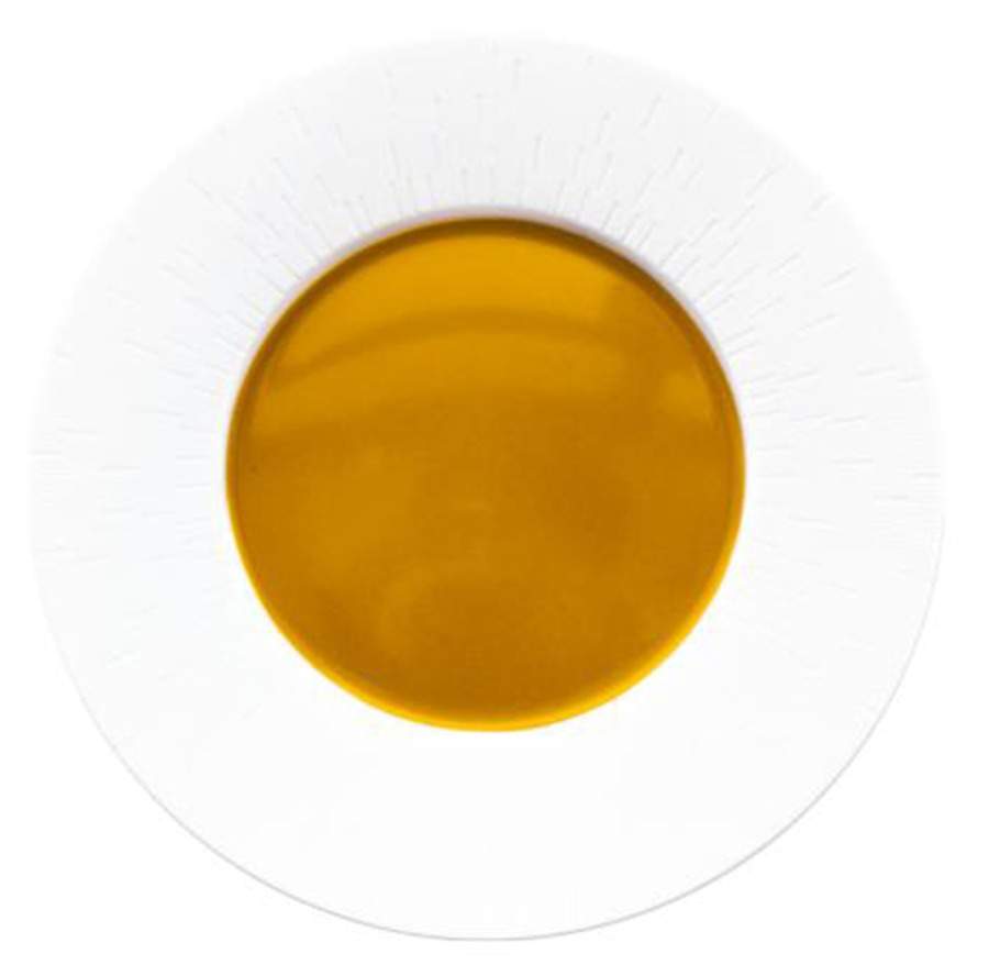 Infini Arc En Ciel Jaune (Yellow) Salad/Dessert Plate by Haviland-1