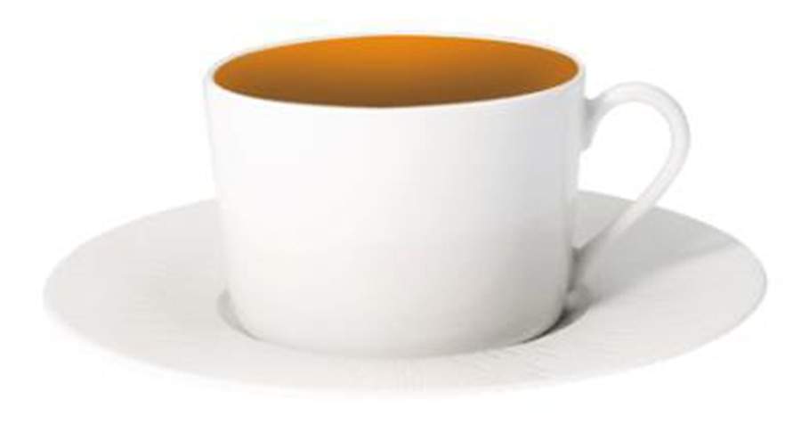 Infini Arc En Ciel Jaune (Yellow) Flat Cup & Saucer Set by Haviland-1