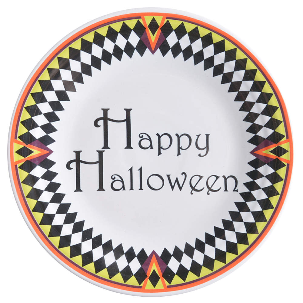 Fiesta Harlequin Happy Halloween Luncheon Plate by Homer Laughlin -1