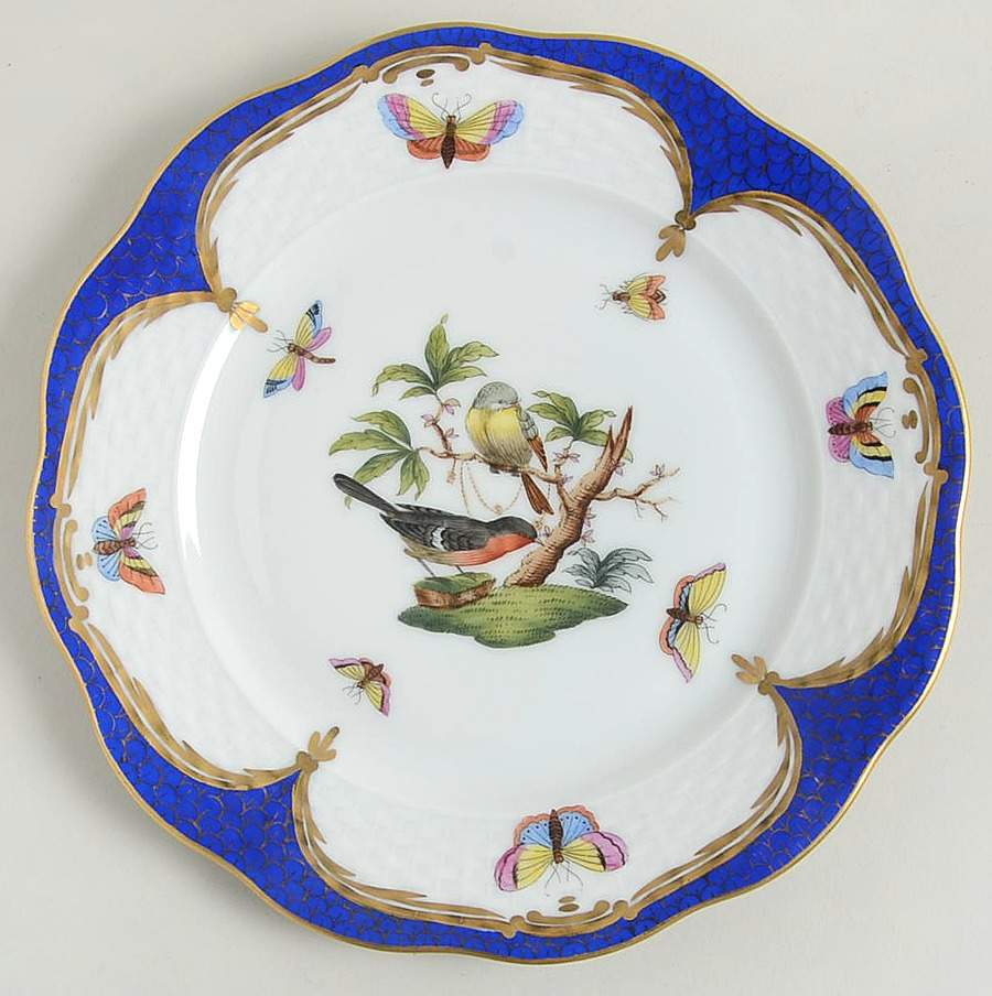 Rothschild Bird Cobalt Border (RO-EOB) Salad Plate by Herend-1