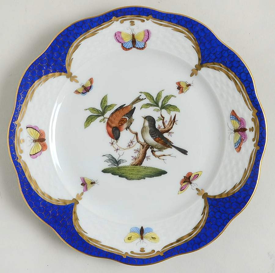 Rothschild Bird Cobalt Border (RO-EOB) Salad Plate by Herend-1