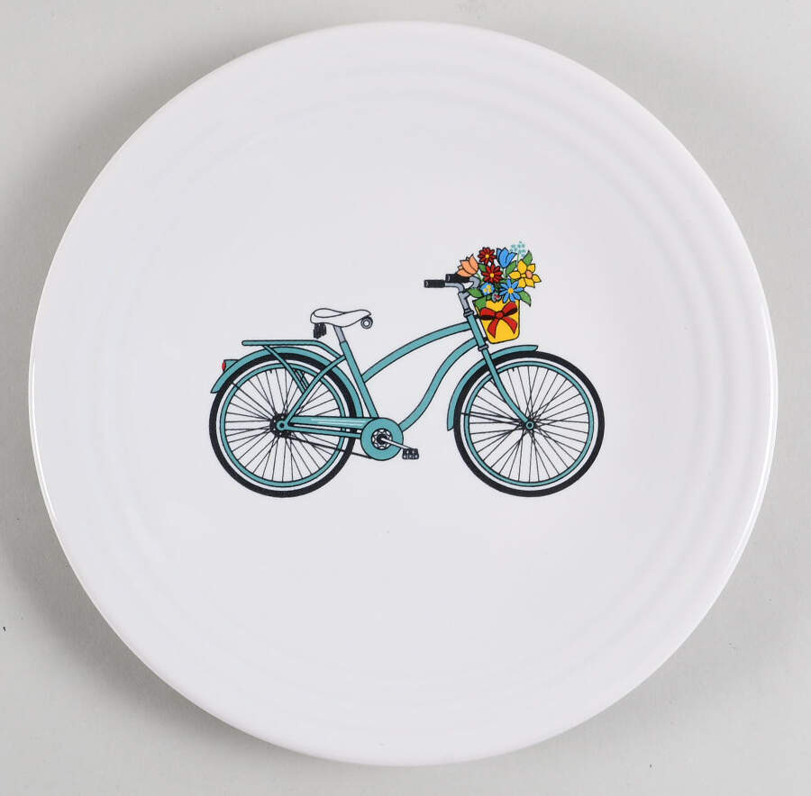 Fiesta Vintage Bicycle Luncheon Plate by Homer Laughlin -1