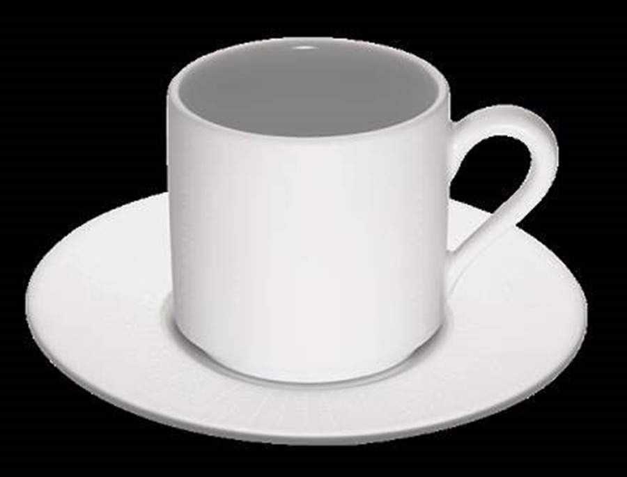 La Rosée Blanc Flat Demitasse Cup & Saucer Set by Haviland-1