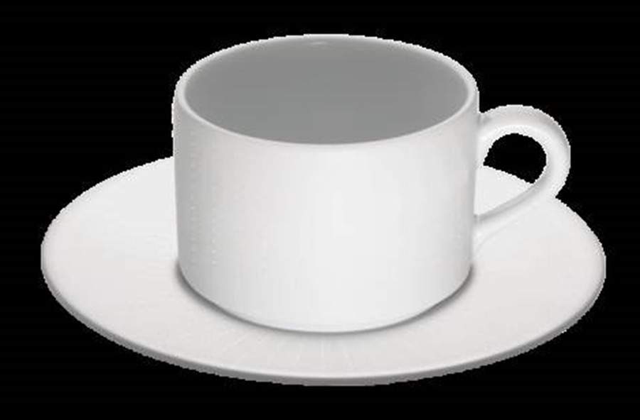 La Rosée Blanc Flat Cup & Saucer Set by Haviland-1
