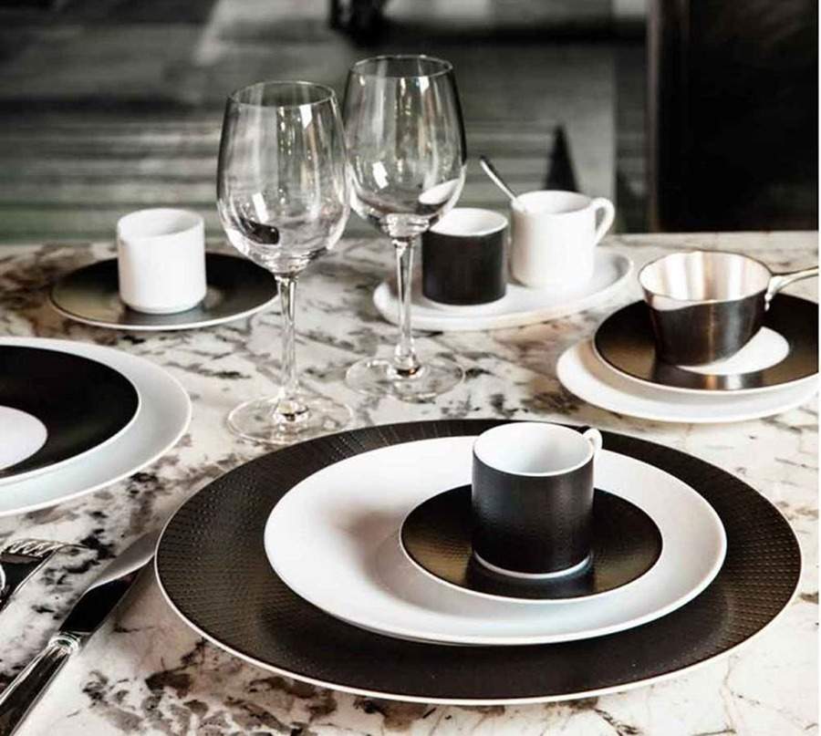 La Rosée Noir Flat Demitasse Cup & Saucer Set by Haviland-1