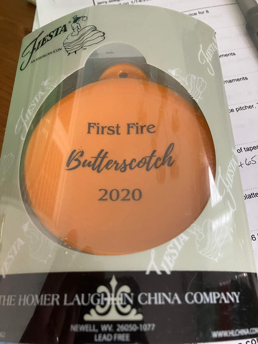 Fiesta Butterscotch (Intro 2020) 2020 First Fire Ornament by Homer Laughlin -1
