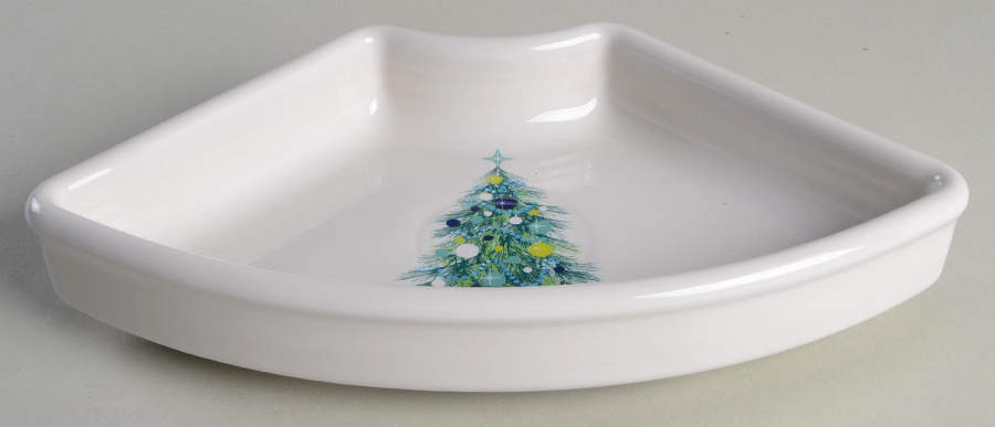 Fiesta Blue Christmas Tree Side Dish for Christmas Tree Entertaining Set by Homer Laughlin -1
