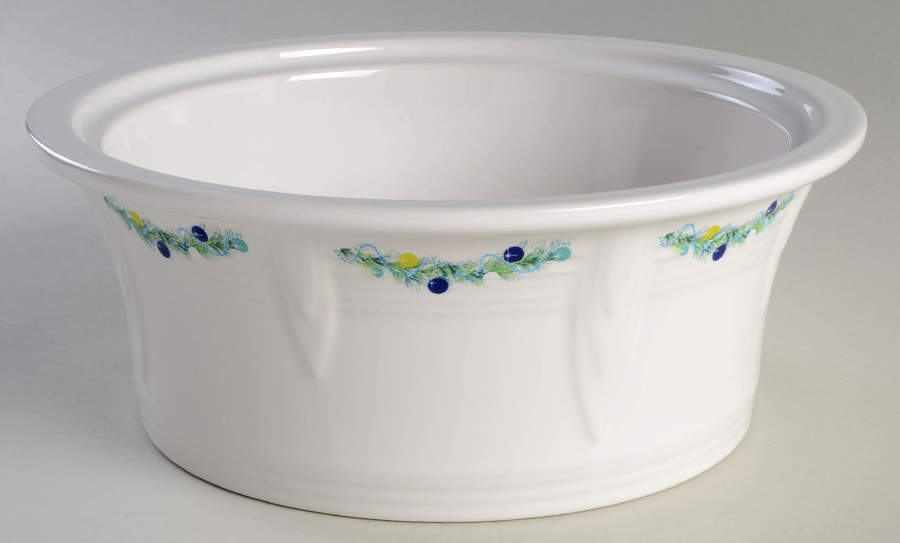 Fiesta Blue Christmas Tree 2.5 Qt Round Casserole No Lid by Homer Laughlin -1