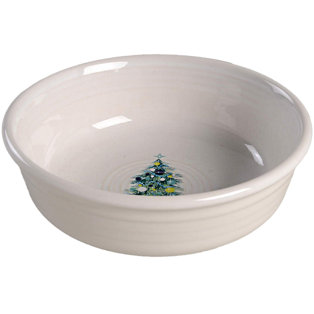 Fiesta Blue Christmas Tree Coupe Cereal Bowl by Homer Laughlin -1