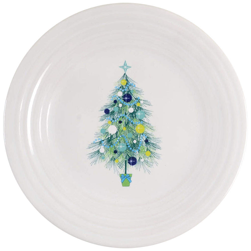 Fiesta Blue Christmas Tree Luncheon Plate by Homer Laughlin -1