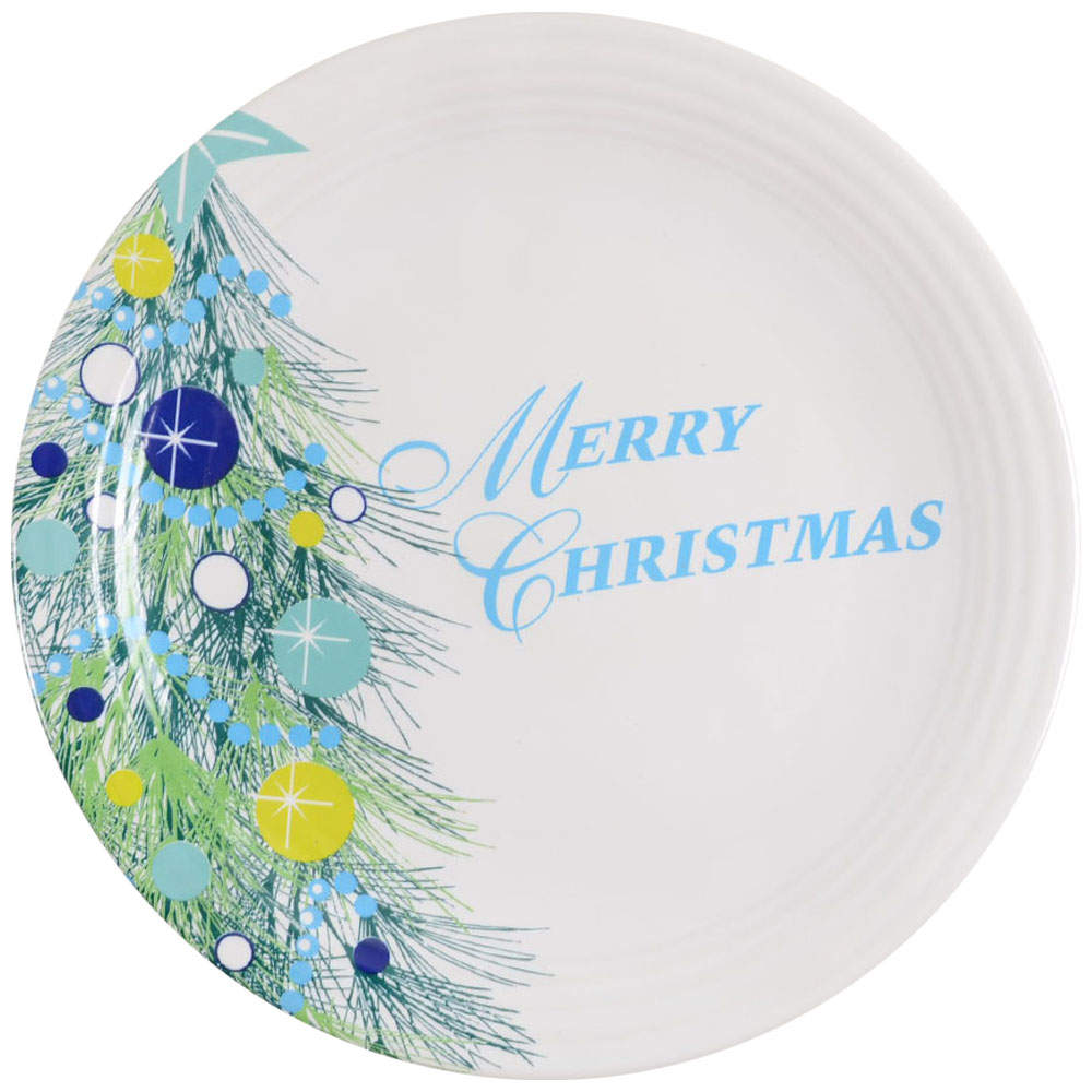 Fiesta Blue Christmas Tree 11" Chop Plate (Round Platter) by Homer Laughlin -1