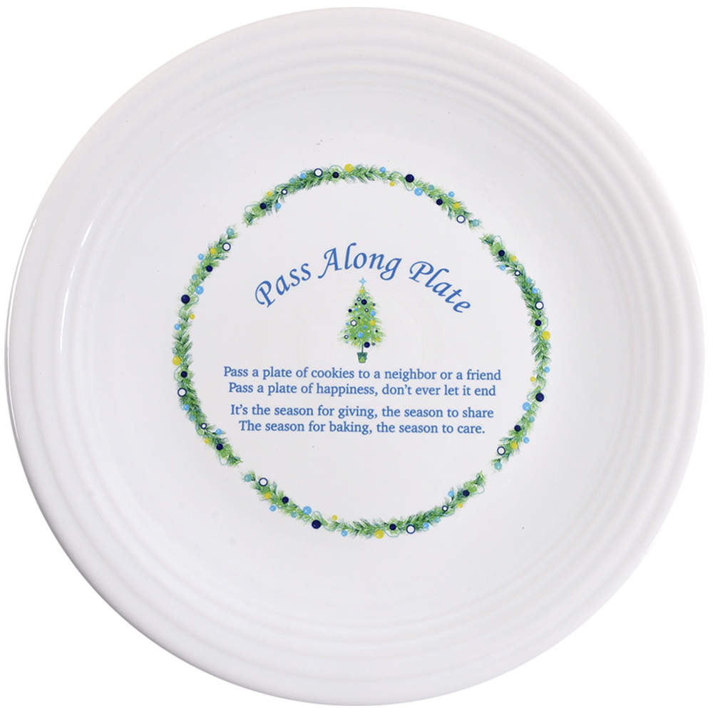 Fiesta Blue Christmas Tree Pass Along Cookie Plate by Homer Laughlin -1