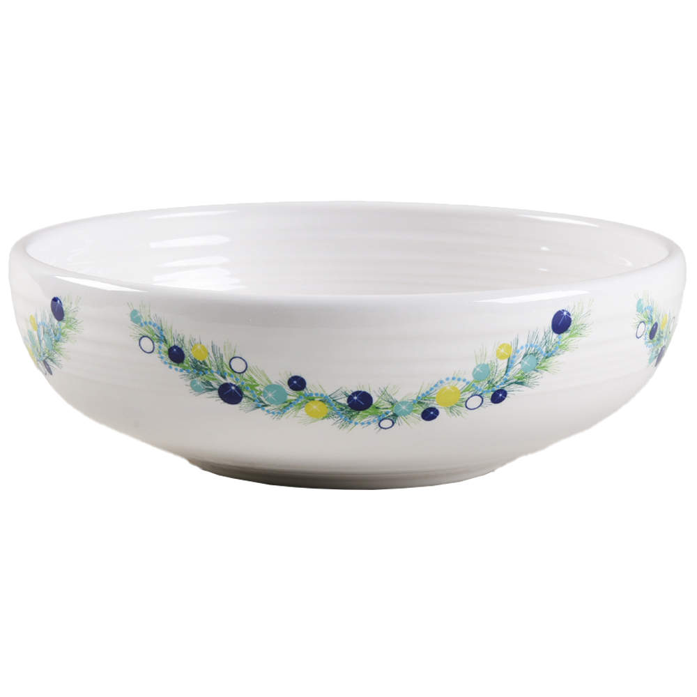 Fiesta Blue Christmas Tree 9" Bistro Bowl by Homer Laughlin -1