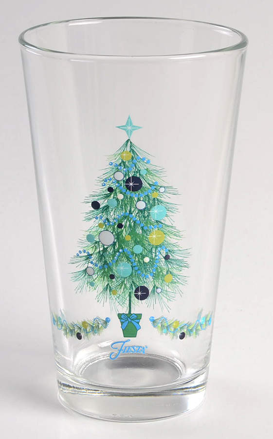 Fiesta Blue Christmas Tree 16 Oz Glassware Tumbler by Homer Laughlin -1