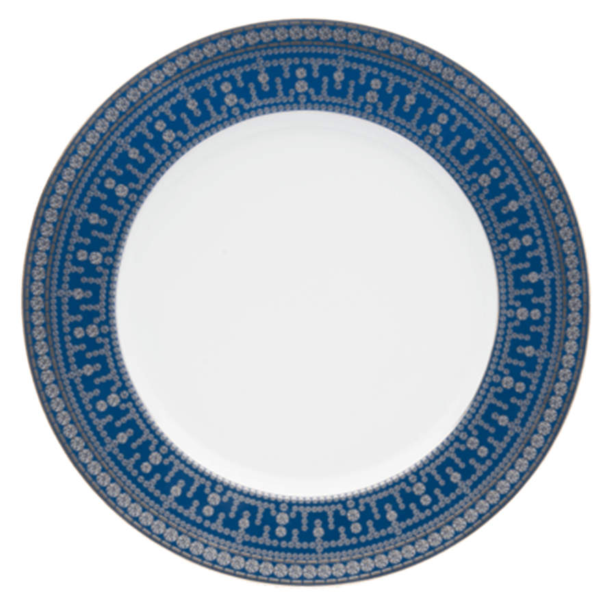 Tiara Peacock Blue Platinum Dinner Plate by Haviland-1