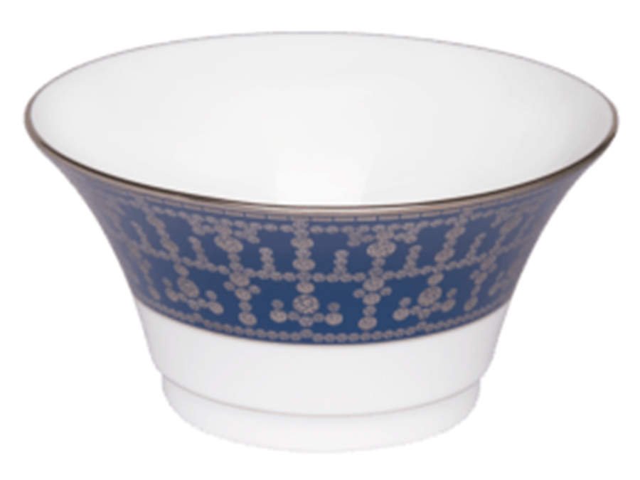 Tiara Peacock Blue Platinum Coupe Cereal Bowl by Haviland-1