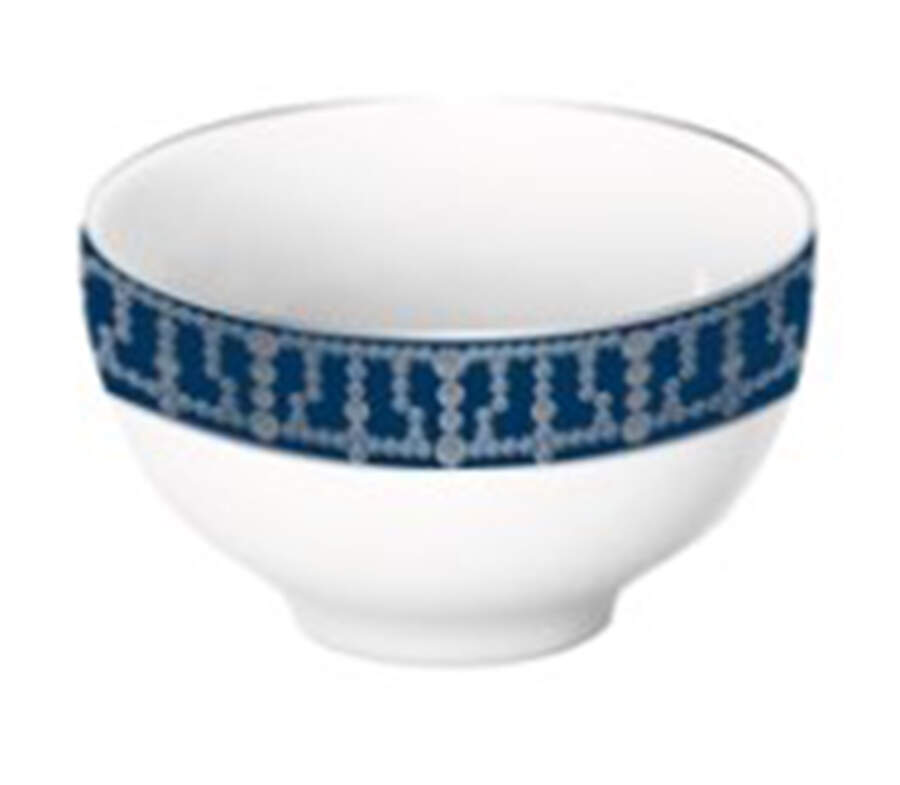 Tiara Peacock Blue Platinum Individual Curry Bowl by Haviland-1