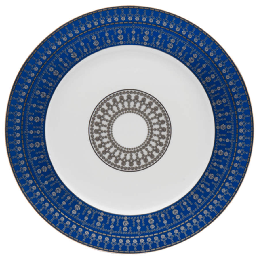 Tiara Prussian Blue Platinum Service Plate (Charger) by Haviland-1