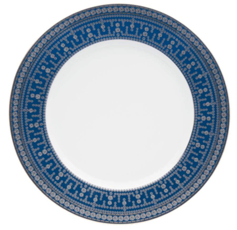 Tiara Prussian Blue Platinum Dinner Plate by Haviland-1