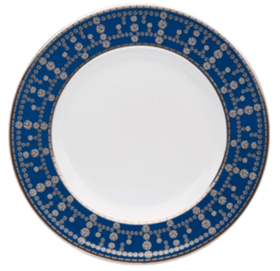Tiara Prussian Blue Platinum Bread & Butter Plate by Haviland-1