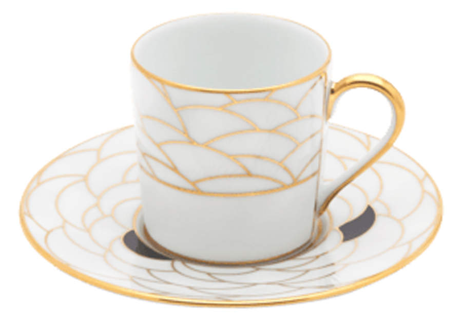 Art Deco Par Haviland Flat Demitasse Cup & Saucer Set by Haviland-1