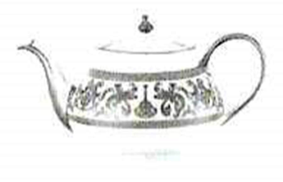 Couronne Imperiale Platinum & Ivory Teapot & Lid by Haviland-1