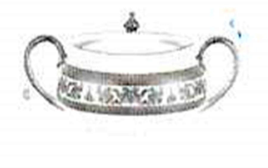Couronne Imperiale Platinum & Ivory Sugar Bowl & Lid by Haviland-1