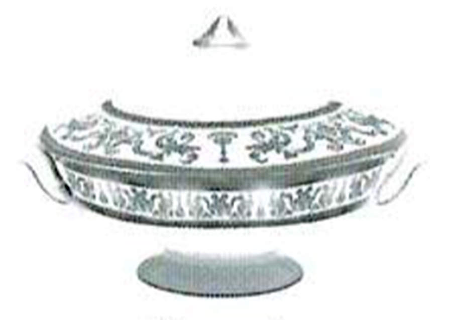 Couronne Imperiale Platinum & Ivory Round Covered Vegetable by Haviland-1