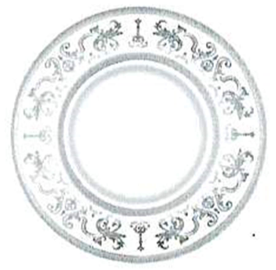 Couronne Imperiale Platinum & Ivory 12" Deep Round Platter by Haviland-1