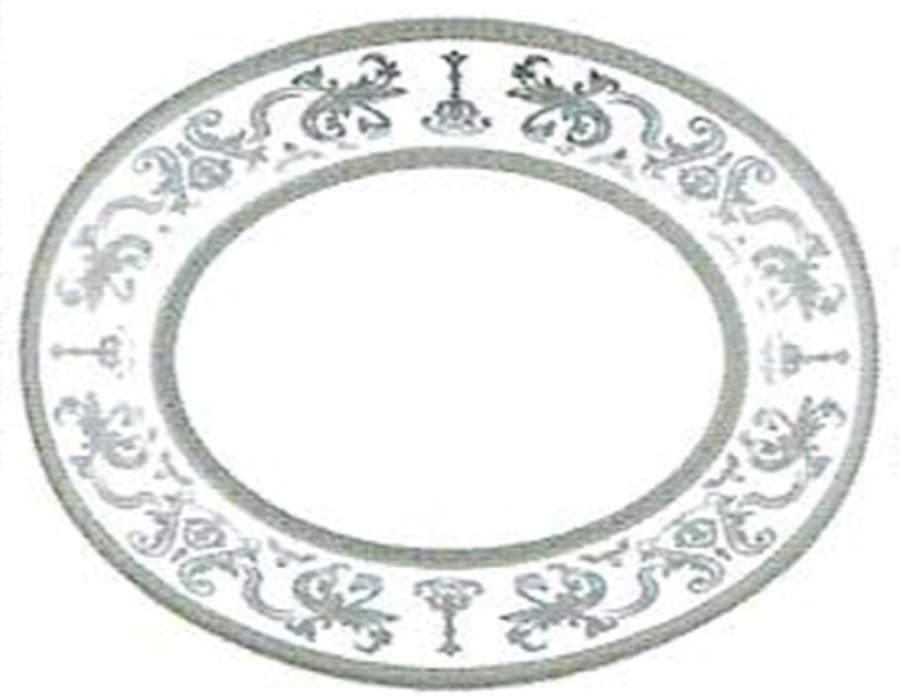 Couronne Imperiale Platinum & Ivory 15" Oval Serving Platter by Haviland-1