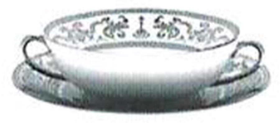 Couronne Imperiale Platinum & Ivory Flat Cream Soup Bowl & Saucer Set by Haviland-1