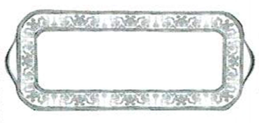 Couronne Imperiale Platinum & Ivory Oblong Cake Plate by Haviland-1