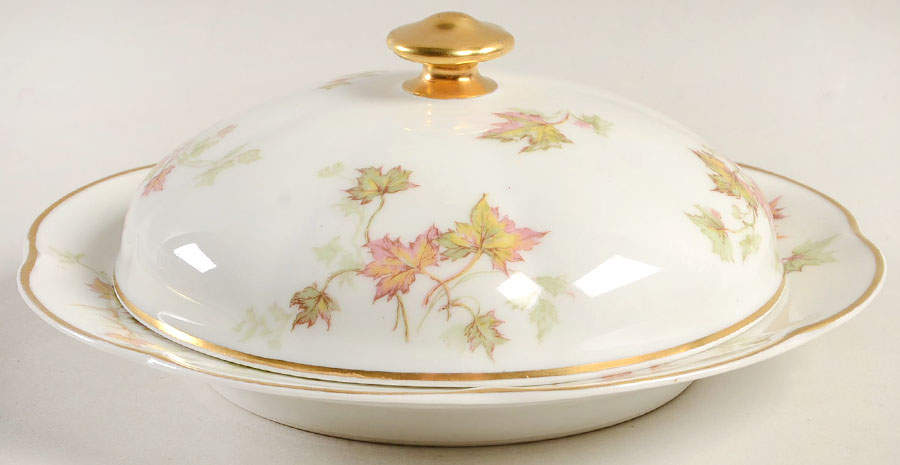 Autumn Leaf (Isle de France) Round Covered Butter by Haviland-1
