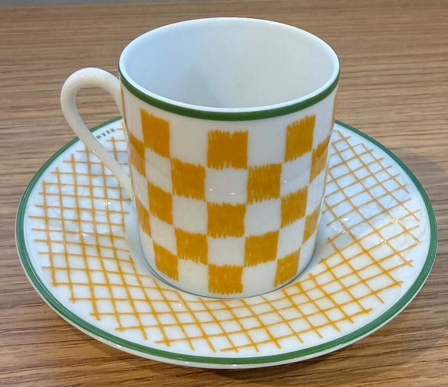 A Walk in the Garden Flat Demitasse Cup & Saucer Set by Hermes-1
