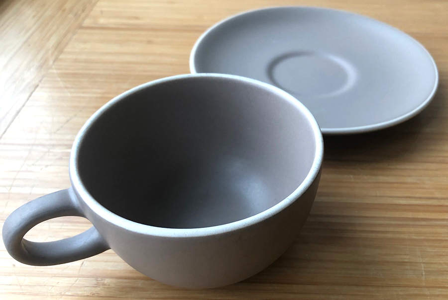 French Grey (Coupe) Flat Cup & Saucer Set by Heath-1