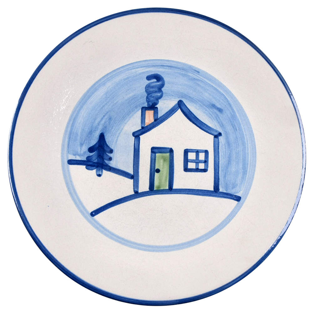 Winter Cottage Dinner Plate by M A Hadley-1