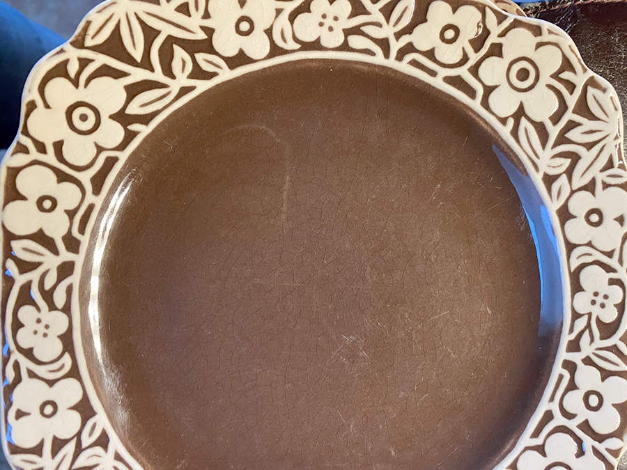 Chicory Lace Brown Salad Plate by Harker-1