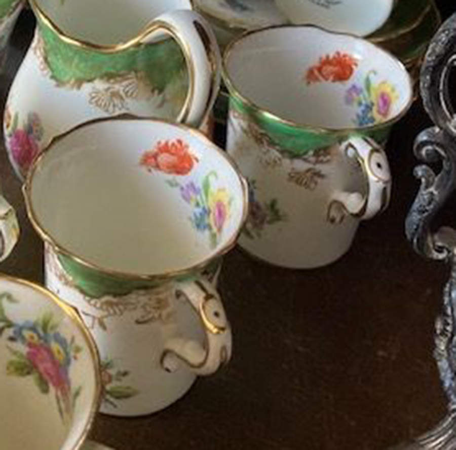 591 Green Flat Demitasse Cup & Saucer Set by Hammersley-1