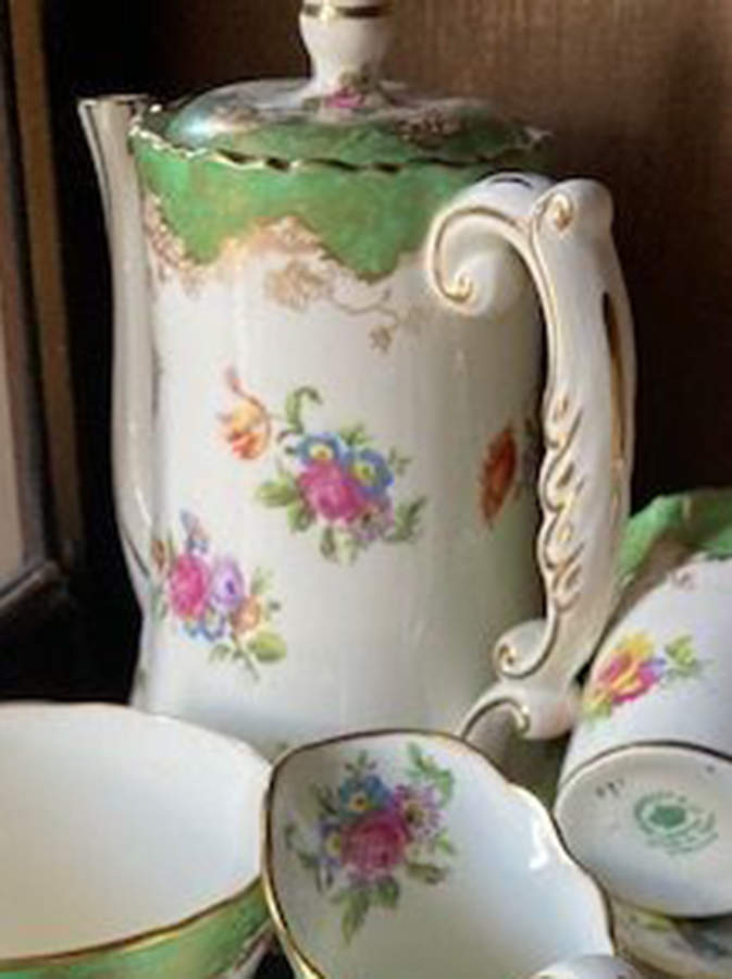 591 Green Coffee Pot & Lid by Hammersley-1