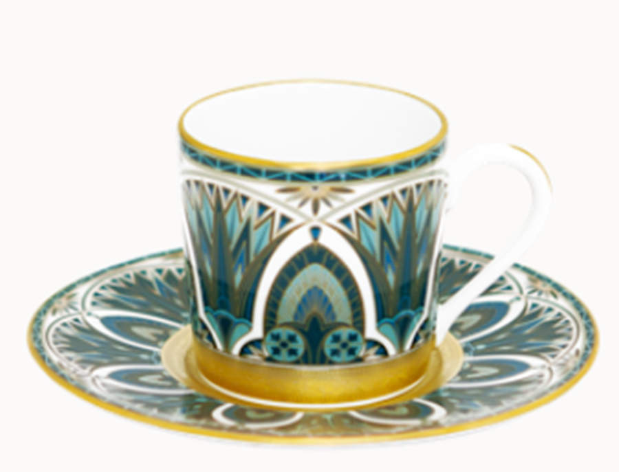 Reves Du Nil Flat Demitasse Cup & Saucer Set by Haviland-1