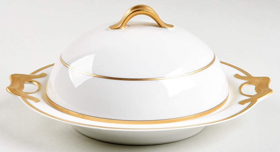 33531 Round Covered Butter with Strainer by Haviland-1