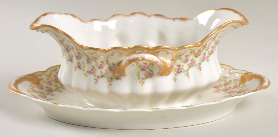 H6004 Gravy Boat with Attached Underplate by Haviland-1