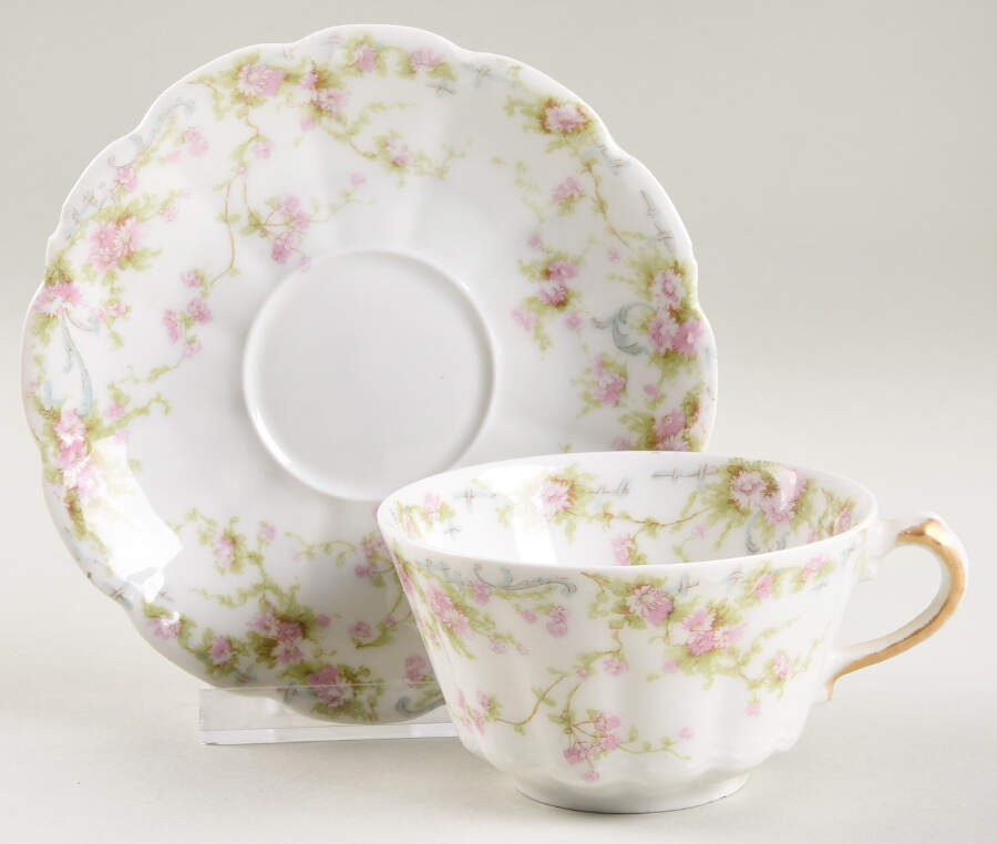 Schleiger 142-6 Flat Cup & Saucer Set by Haviland-1