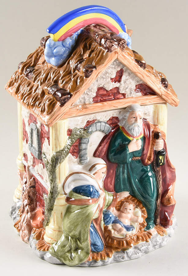 Homespun Holiday Collection Figural Cookie Jar & Lid by Home Trends-1