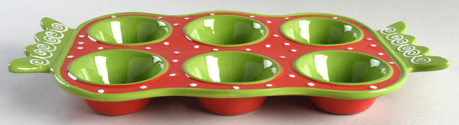 Christmas Confetti Muffin Pan (Holds 6 Muffins) by Home Interiors-1